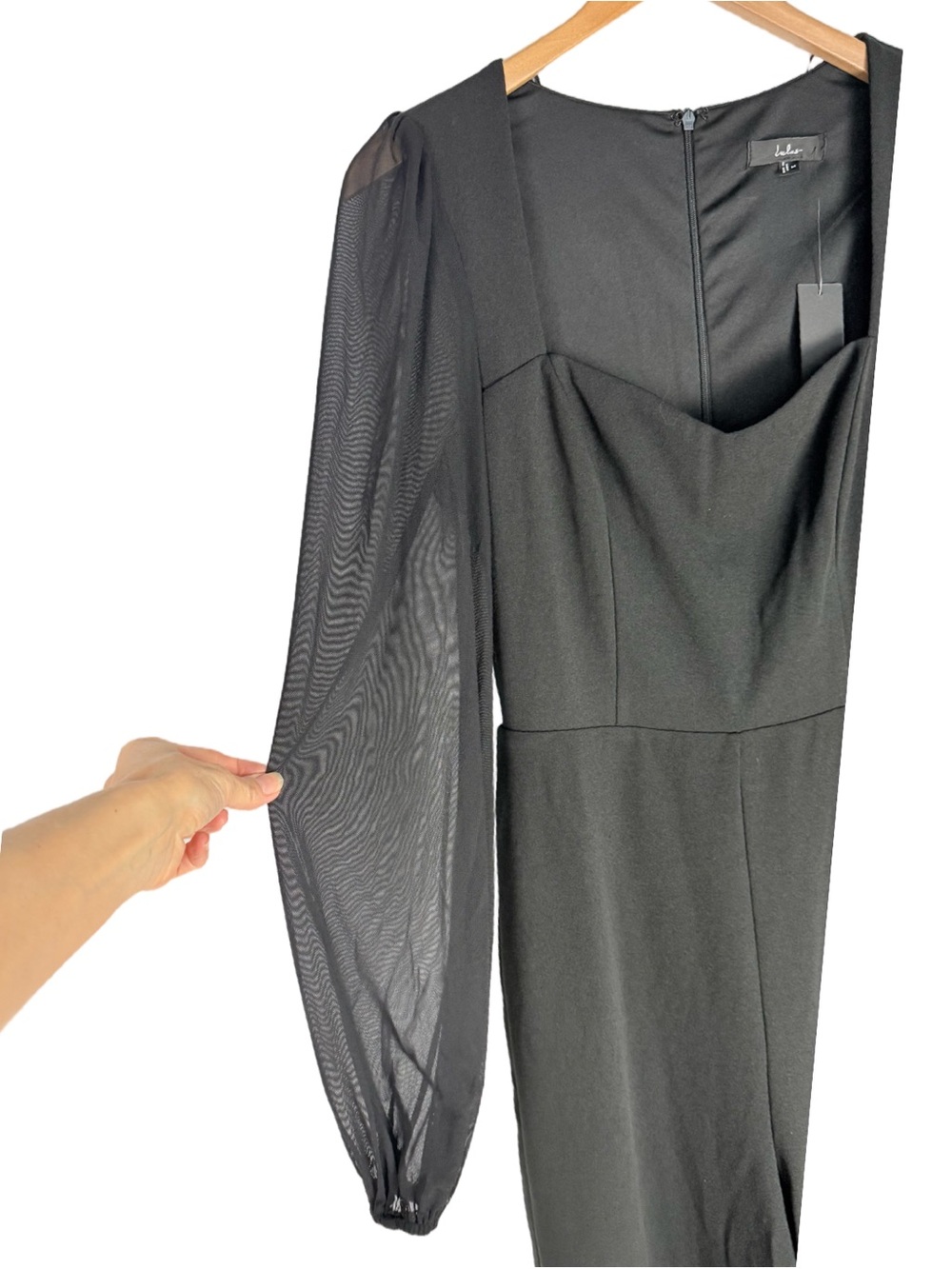 Lulus Perfect Charisma
Jumpsuit Black Sheer Mesh Sleeve Wide Leg Size M NWT - Picture 3 of 8